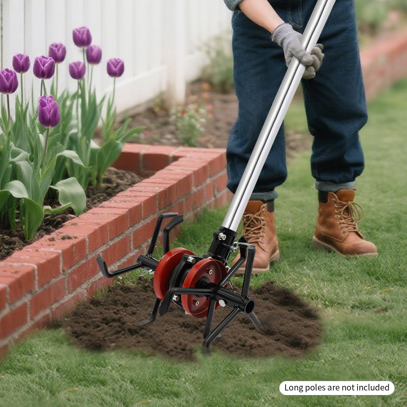Roue de culture pour débroussailleuse de jardin 45 Acier Aluminium Noir