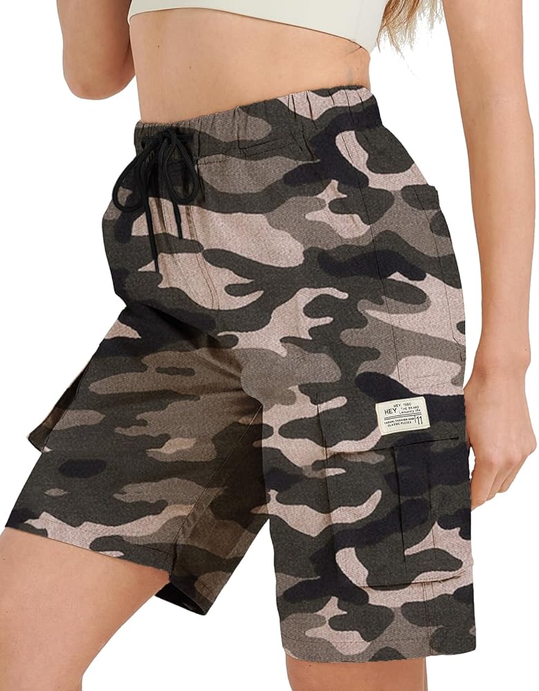 XinYangNi Womens Cargo Shorts Summer Casual Drawstring