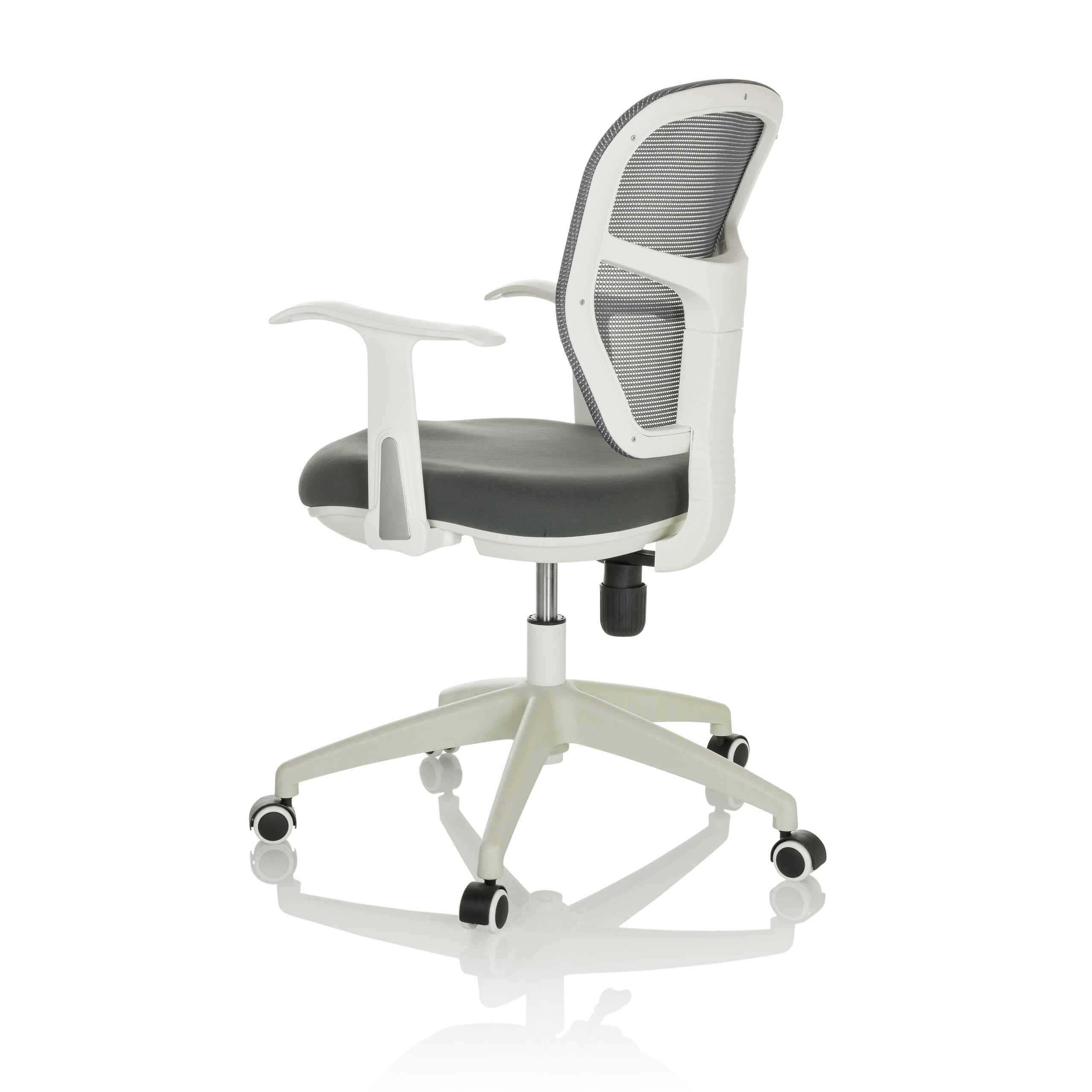hjh OFFICE Bürostuhl TOP 108 W Stoff/Netzstoff Drehstuhl Arbeitsstuhl mit neigbarer Rückenlehne, gepolstert, Grau/Weiß, 729441