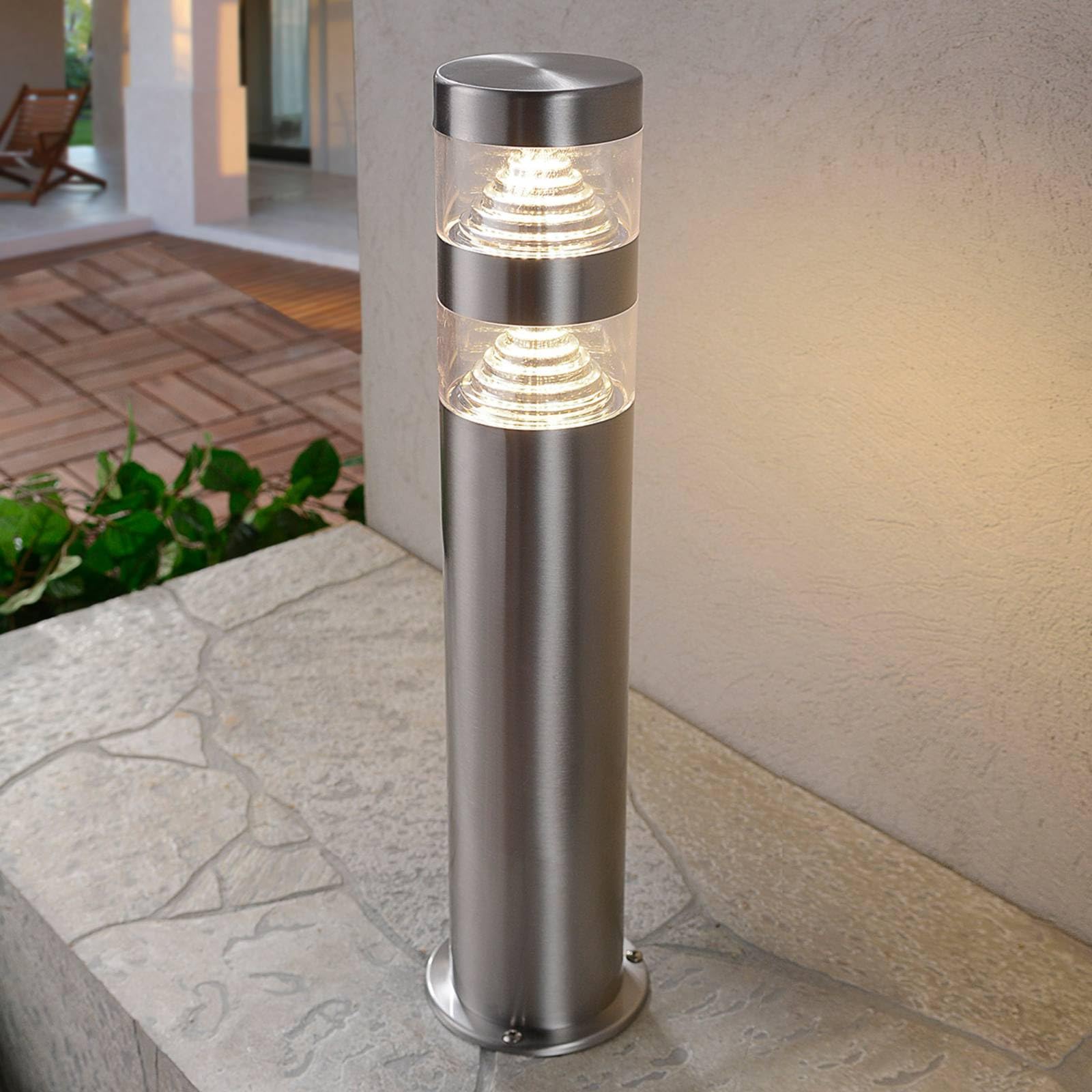 Lindby Lampada LED da esterni (Moderno) colore Grigio, in Acciaio Inox lampadina inclusa lampioncino paletto luminoso lampada viale lampione