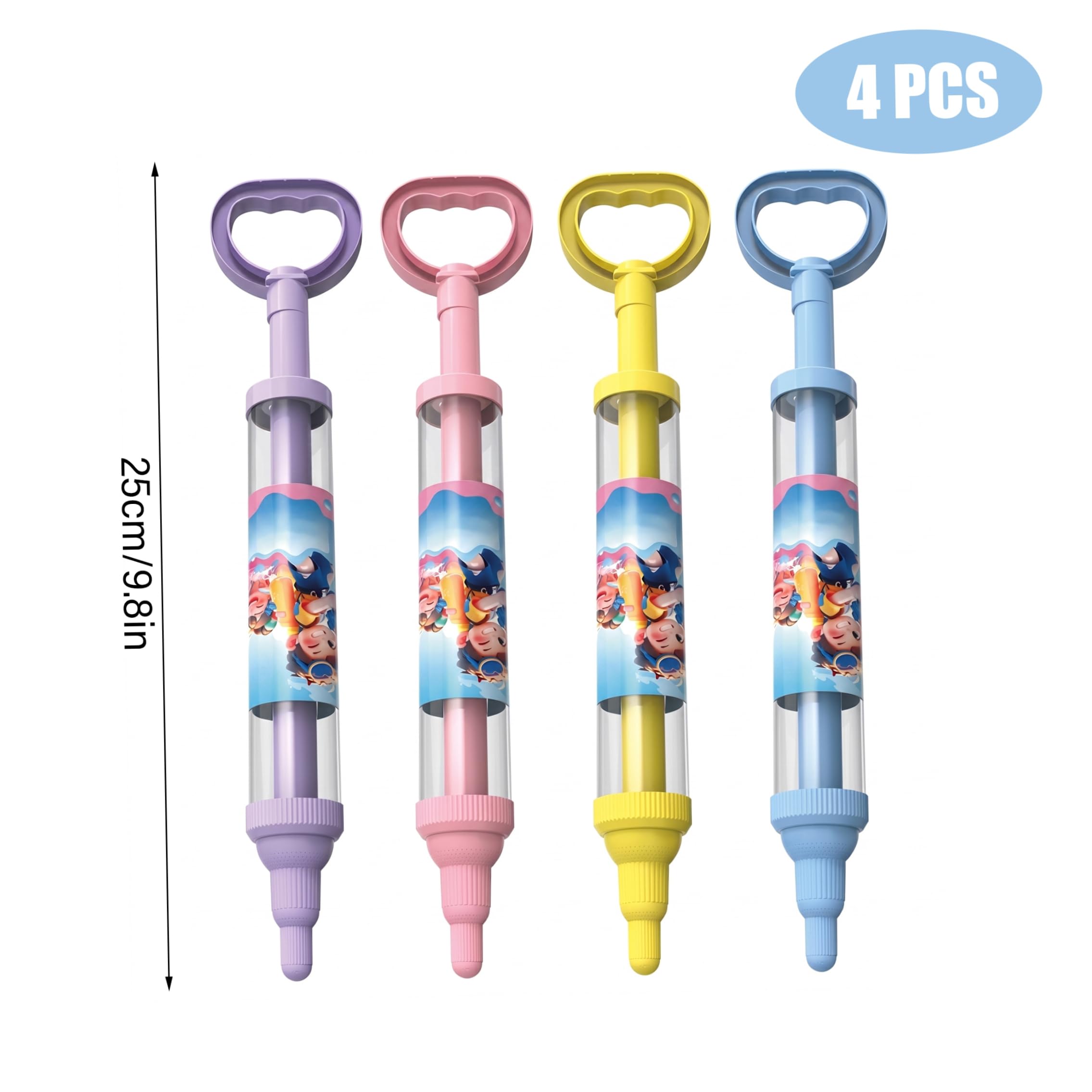 Pistola ad Acqua per Fuochi d'Artificio per Bambini 4 Pezzi Pistola ad Acqua per Fuochi d'Artificio per Bambini Giocattolo con Spruzzi Rotanti a 3 Strati Capacità di 400 ml Giocattolo da Est
