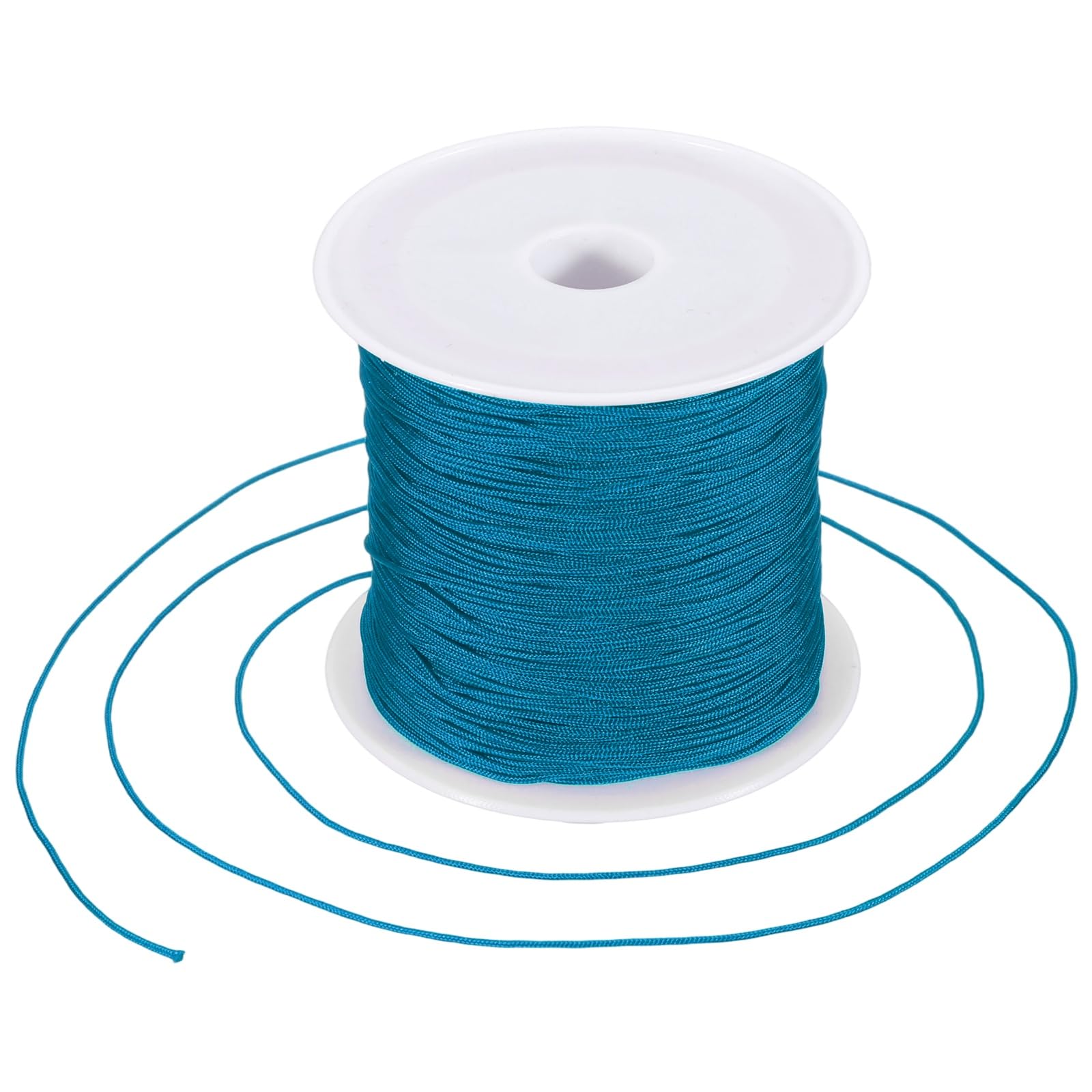 sourcing map 0.6mm Nylon String for Bracelets, 44 Yards Thread Lake Blue