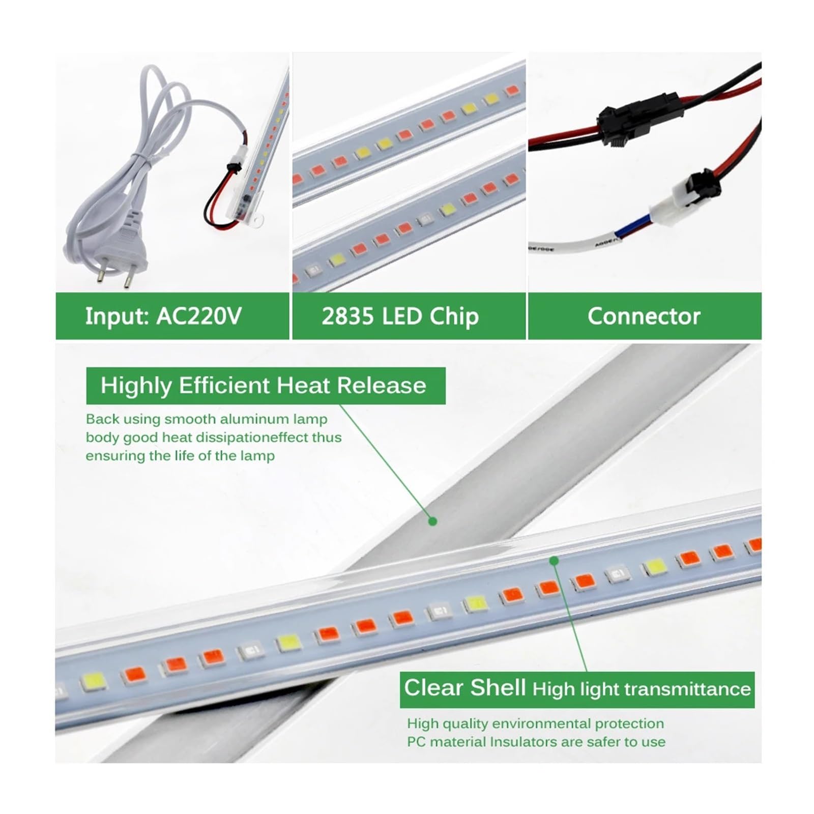 LED élèvent la lumière 75LED s barre lumineuse de plante, lampe Phyto à spectre complet for le système hydroponique fleurs plantes d'intérieur Illuminateur horticole(1Red 2White 2Warm,12pcs set)