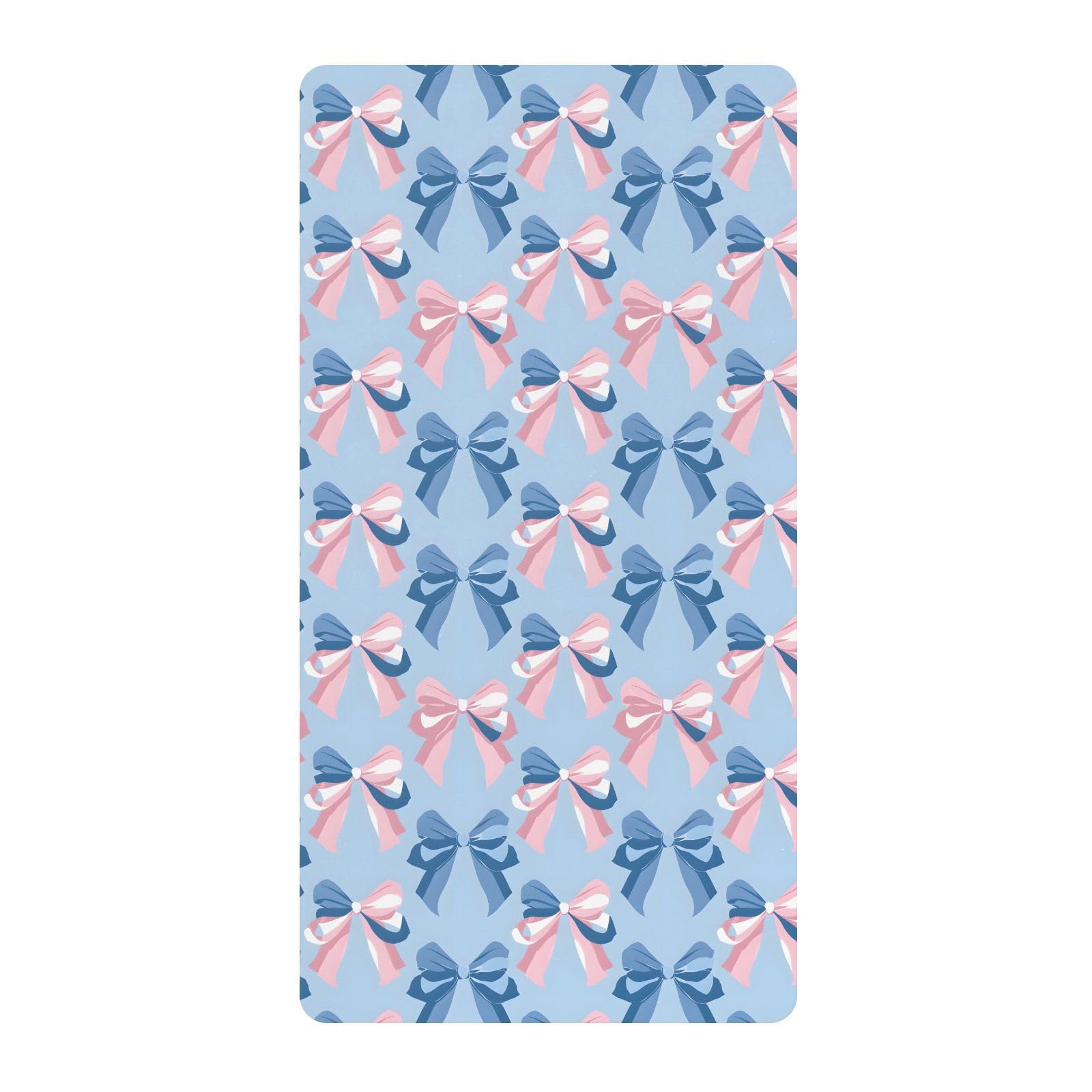 Drap-housse pour berceau de bébé avec ruban et nœud pour garçons et filles, 71,1 x 132,1 cm
