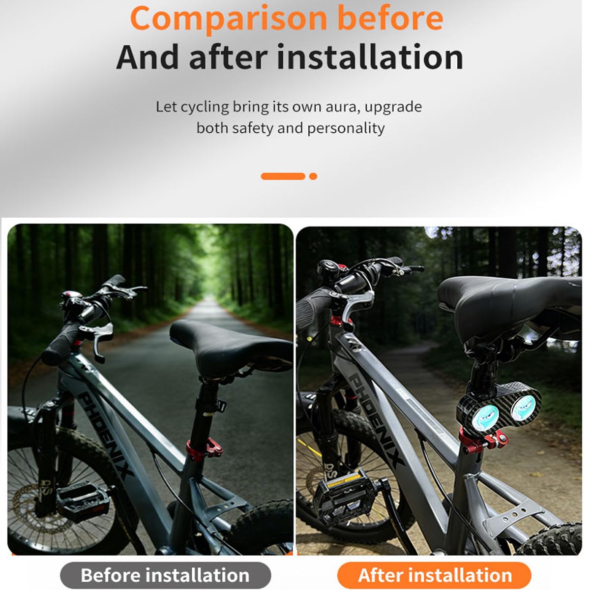 Feu arrière de vélo LED dynamique Demon Eyes, sans application, étanche, objectif 3D de type C, 20 modes, télécommande, feu arrière LED pour vélo, moto, idée cadeau