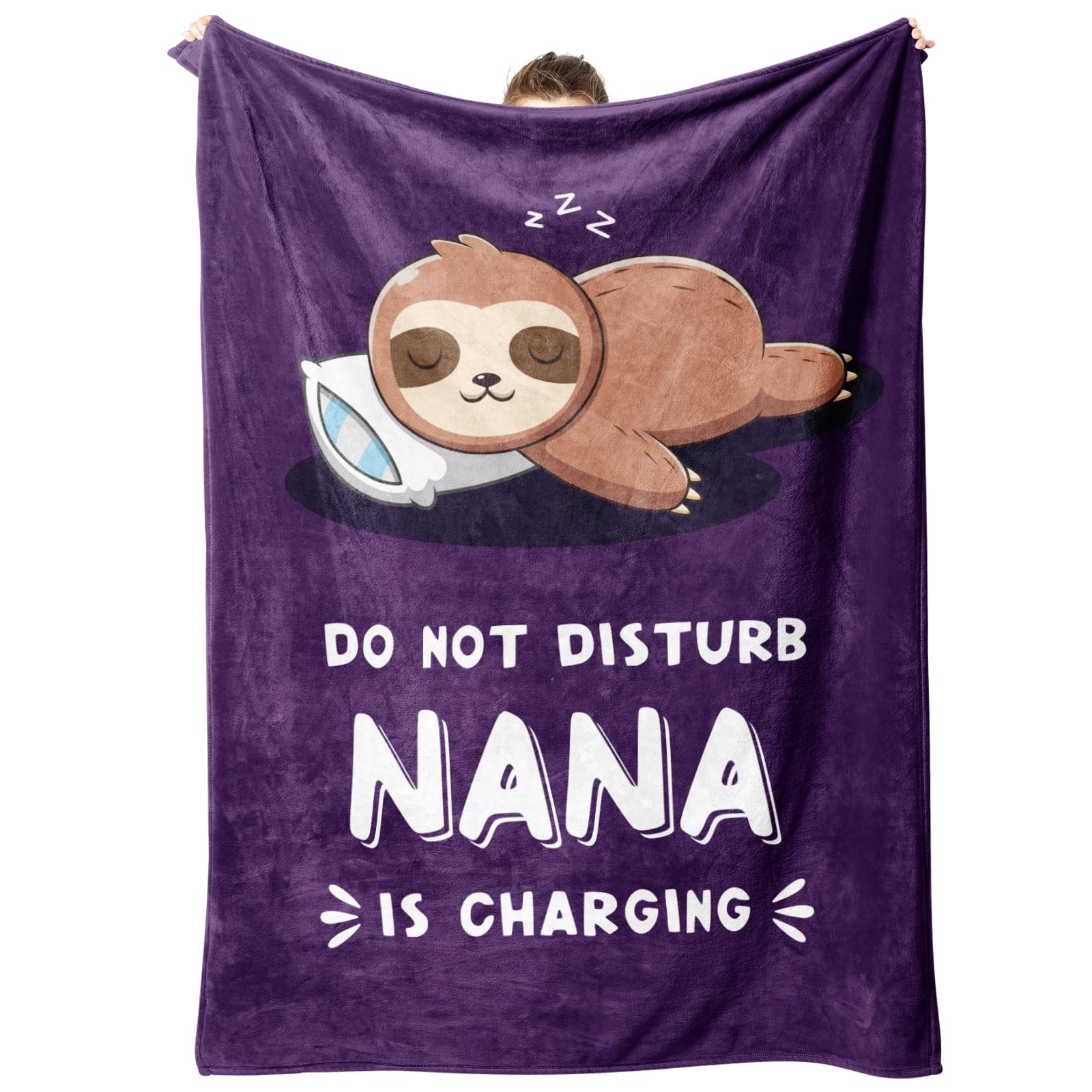 Couverture en flanelle violette 127x152 cm Niyewsor pour grand-mère