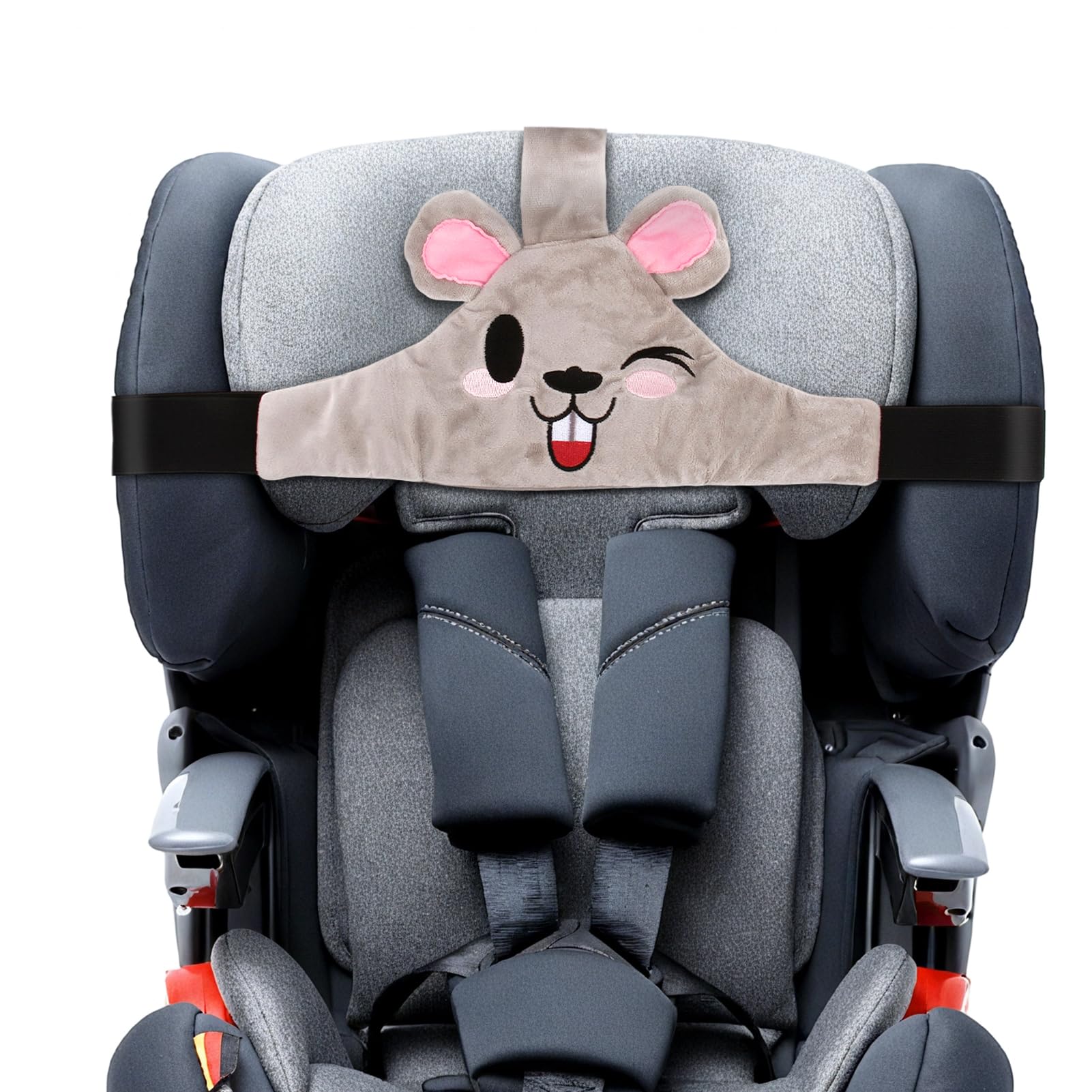 Baby Autositz Kopfunterstützung, Auto Sicherer und gemütlicher Schlafpositionierer, Einstellbar Sicherheitssitz Befestigungsgurt, Protektor Kopfstütze Nackenstütze für Kinder Baby Autositz Kopfband