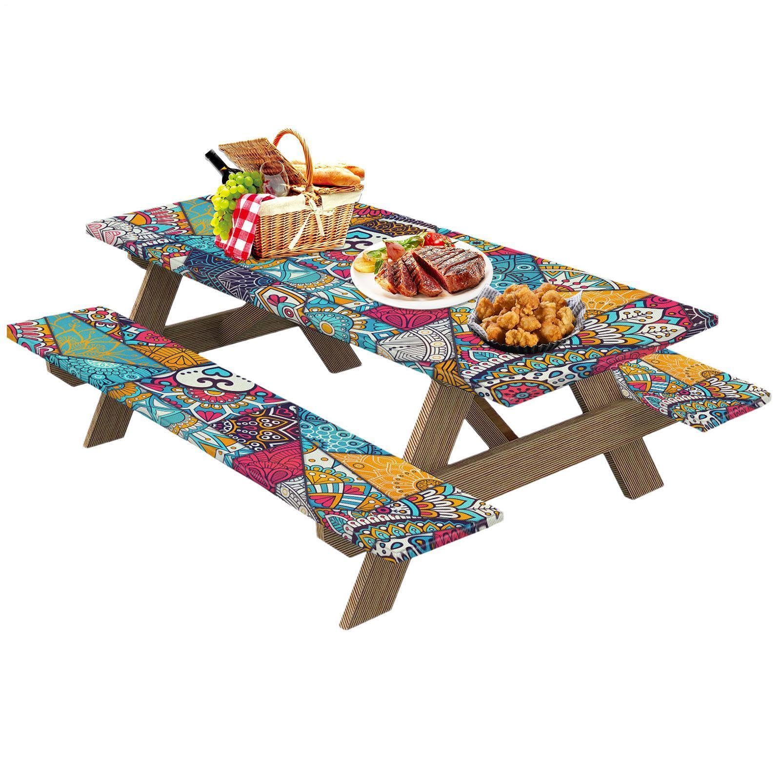 Generisch Lot de 3 nappes de pique-nique avec élastique - Nappe de camping