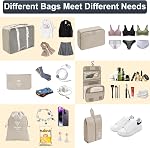 Lostrain Cubes d'emballage, 9 Set organisateur de voyage pour transporter les valises Vêtements de bagages Grand rangement Étanche avec sac de toilette, sac de chaussures, sac sous-vêtements