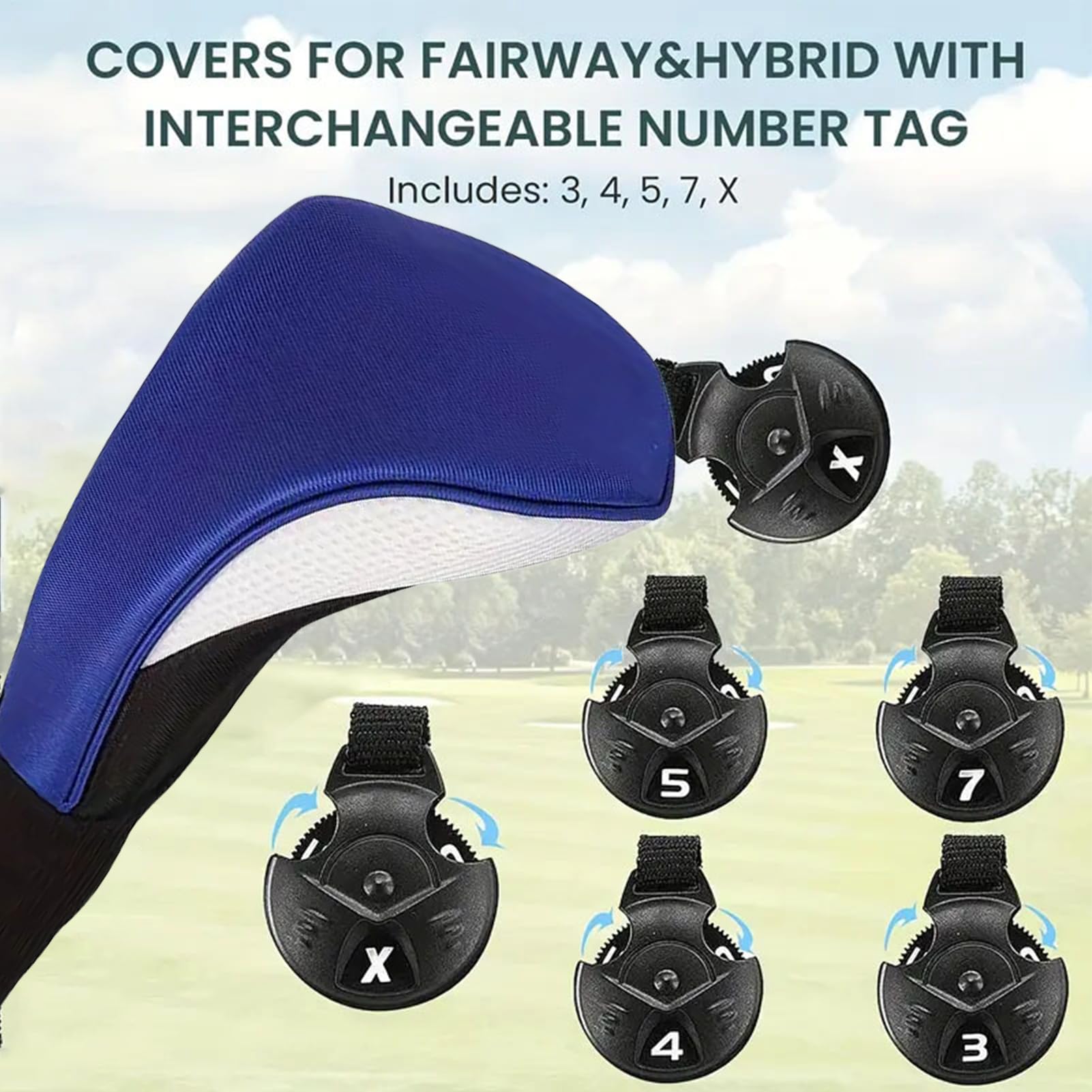 Fundas para Cabezal de Golf - Juego Protector de Malla 3 Piezas - Fundas para Driver De Cuello Largo - para Hombres Mujeres Y Aficionados Al Campo De Práctica De Golf