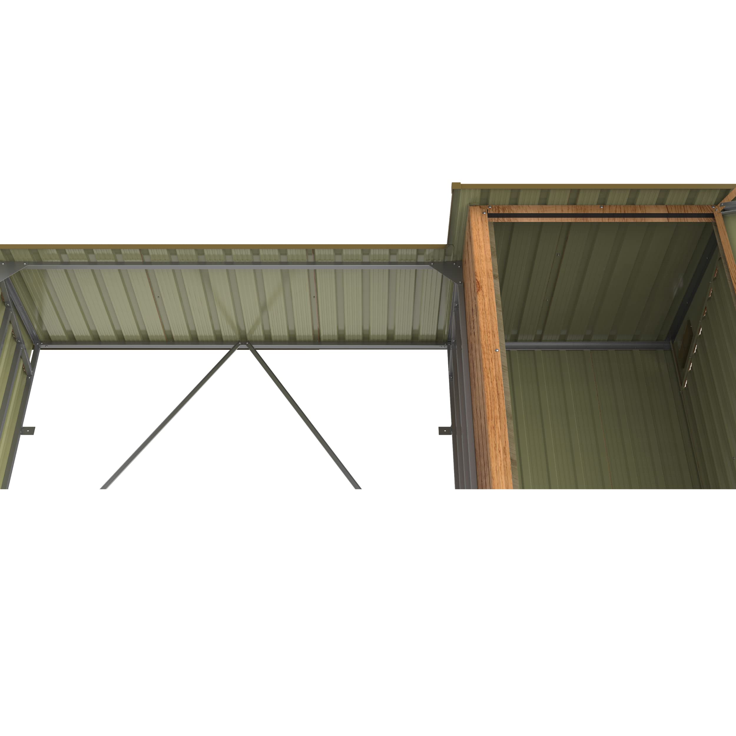 Duramax WoodStore Combo 8 x 3 Kaminholzunterstand, Holzlager mit seitlich geschlossenem Stauraum, Tür mit Schlüssel abschließbar, Boden zum Anheben des Holzes, Holzmaserung