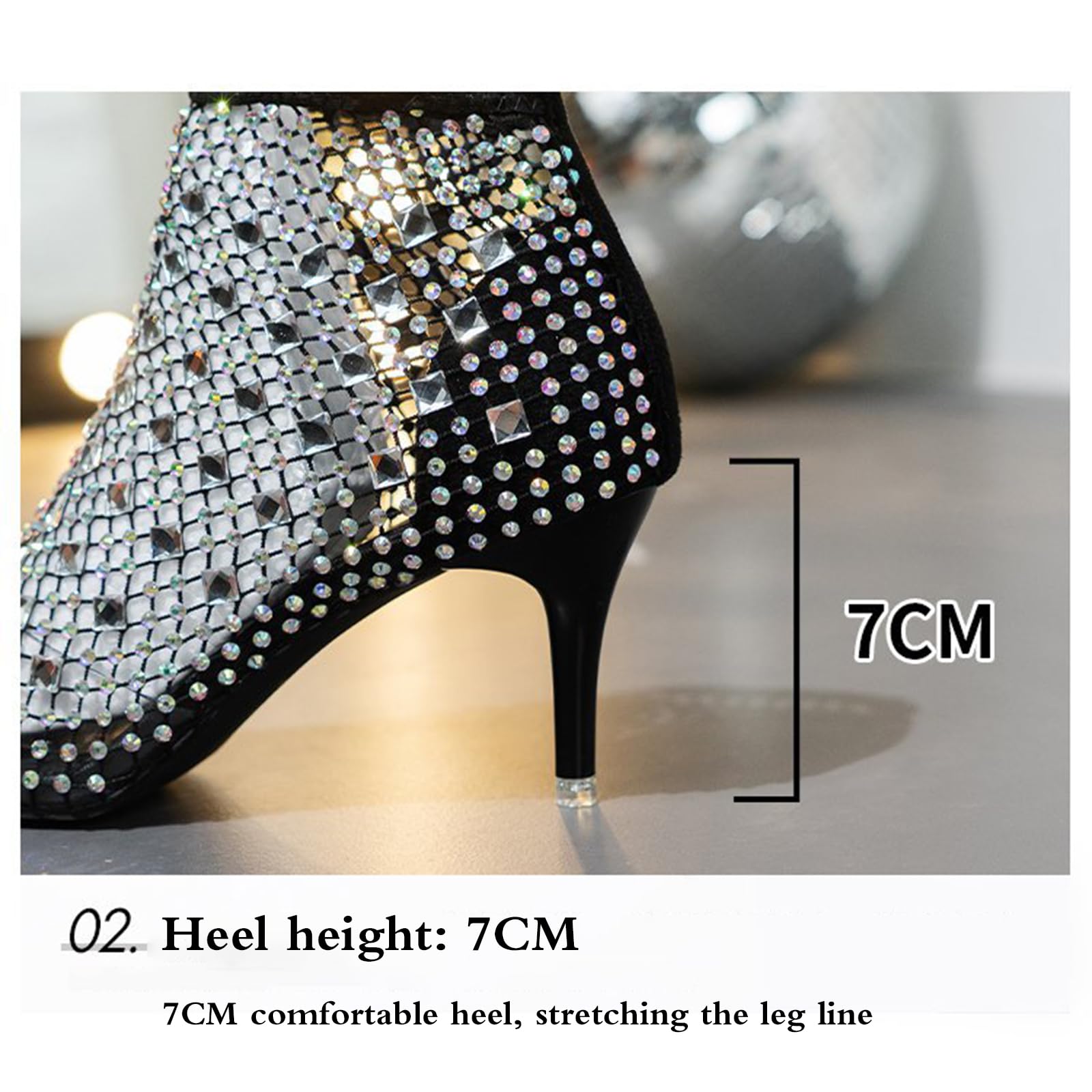Damen Latein Salsa Tanzstiefel,Damen-Ballsaal-Tanzstiefel,Leistung AbsäTze Tanzstiefel,Damen Latein Tanzstiefel,Tanzstiefel Latein Damen Salsa Ballsaal Leistung Satin Strass Tanzstiefel