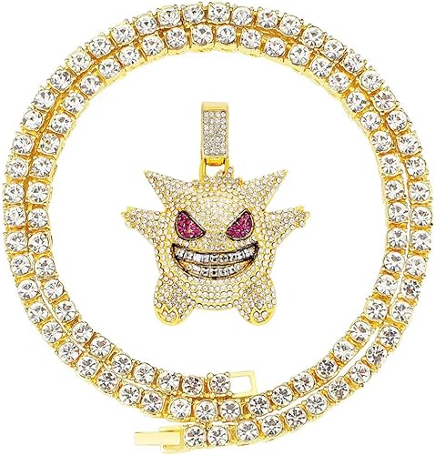 HH Bling Empire Iced Out Bling Cz Corona Rey Diamante Plata Oro Collares de cadena colgante de hip hop para hombre.