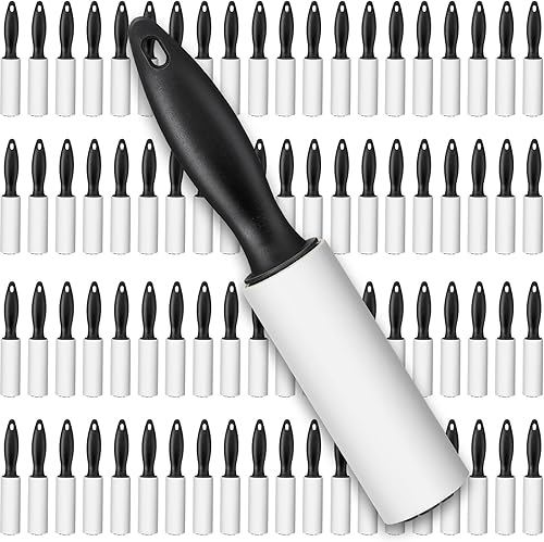 Miniatura 8 de Zhehao Paquete de 60 rodillos de pelusa de tamaño de viaje, rodillos removedores de pelo de mascotas, mini removedor de pelusas, rodillo adhesivo