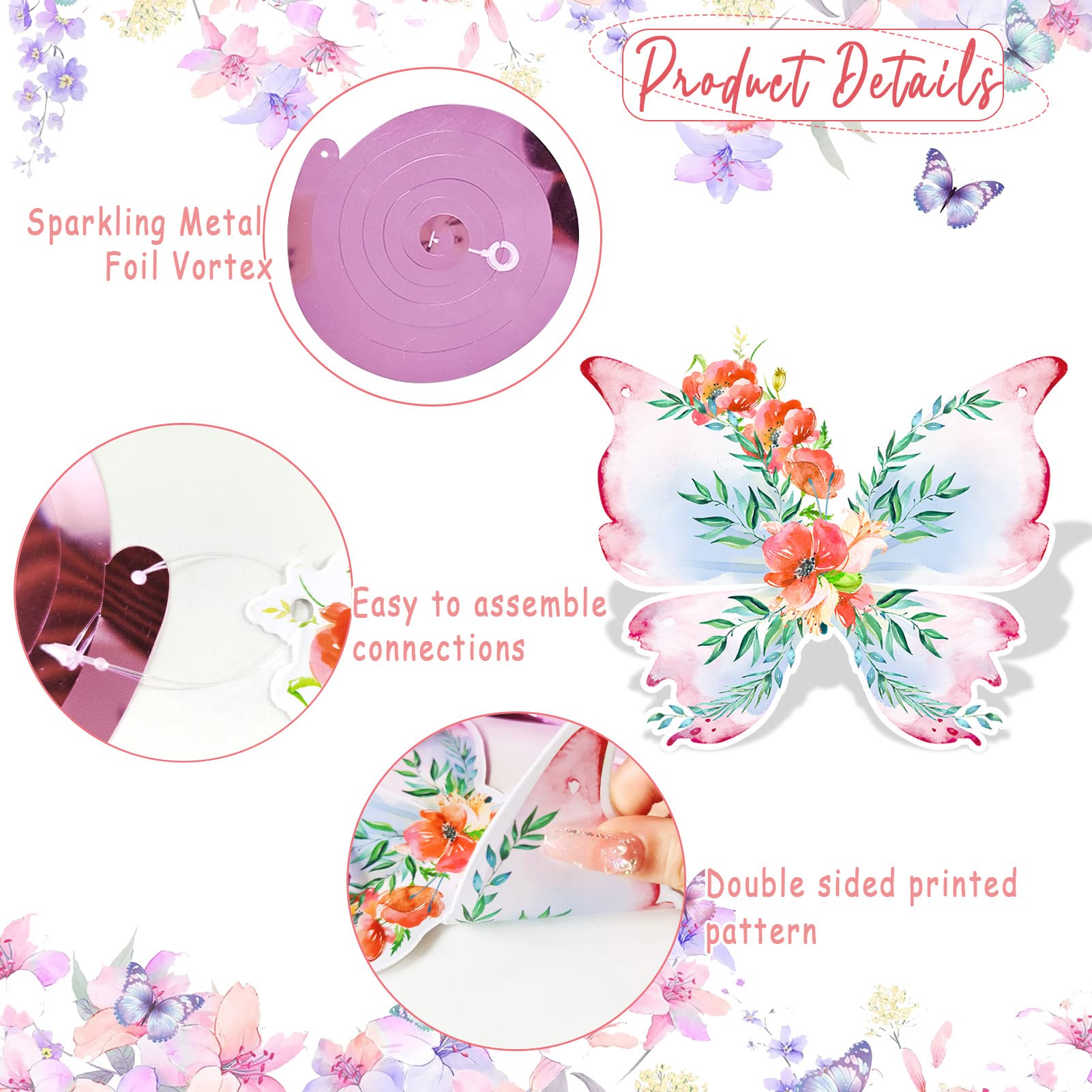 Primavera Decoracion 30 Piezas De Flores De Mariposa Colgantes En Espiral,  Decoración De Primavera Y Verano, Girasol, Baby Shower, Decoración Para  Mujeres, Cumpleaños Decoracion Primavera, image size:1601x1601