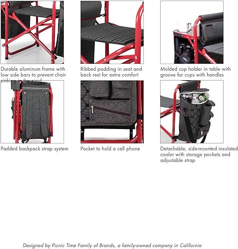 Miniatura 7 de PICNIC TIME NFL NFL Fusion - Silla de campamento unisex para adultos, con mesa auxiliar y enfriador suave, silla de playa para adultos, silla de