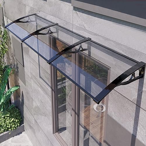 Toldo curvado para ventana de puerta, toldo arqueado para puerta delantera, toldo de puerta silenciosa y autolimpiante, cubierta de policarbonato