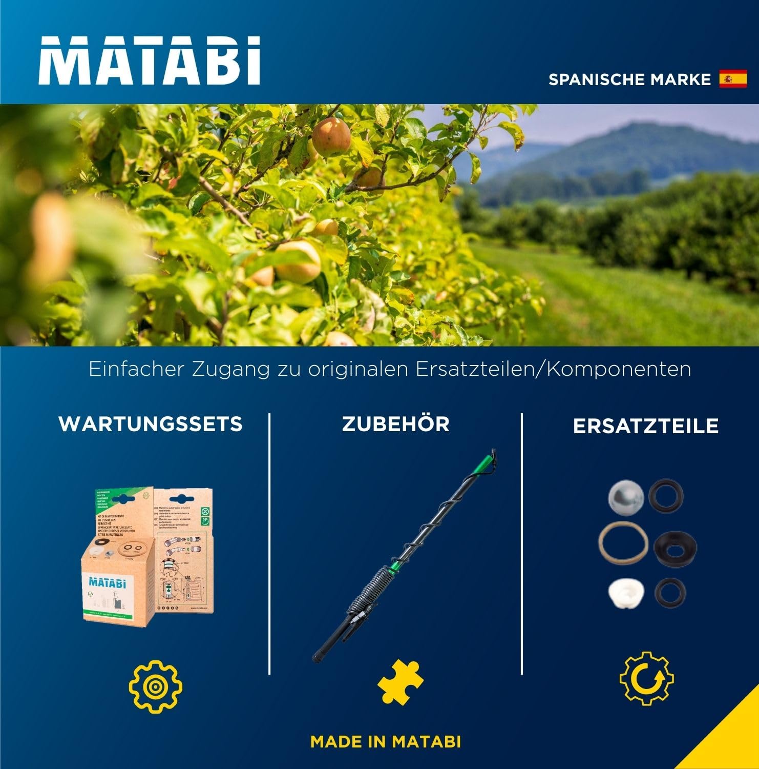 Matabi 30LTCS Elektro-Drucksprüher - 30 l Wagen - 18V Akku | Elektronische Steuerung - 4 Düsen - 8 m Schlauch - Bis 150 l Autonomie - Edelstahlgriff und Räder