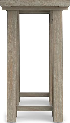 Miniatura 120 de SIMPLIHOME Sawhorse - Mesita de noche de madera maciza de 24 pulgadas de ancho, moderna, industrial, color gris envejecido, para sala de estar y