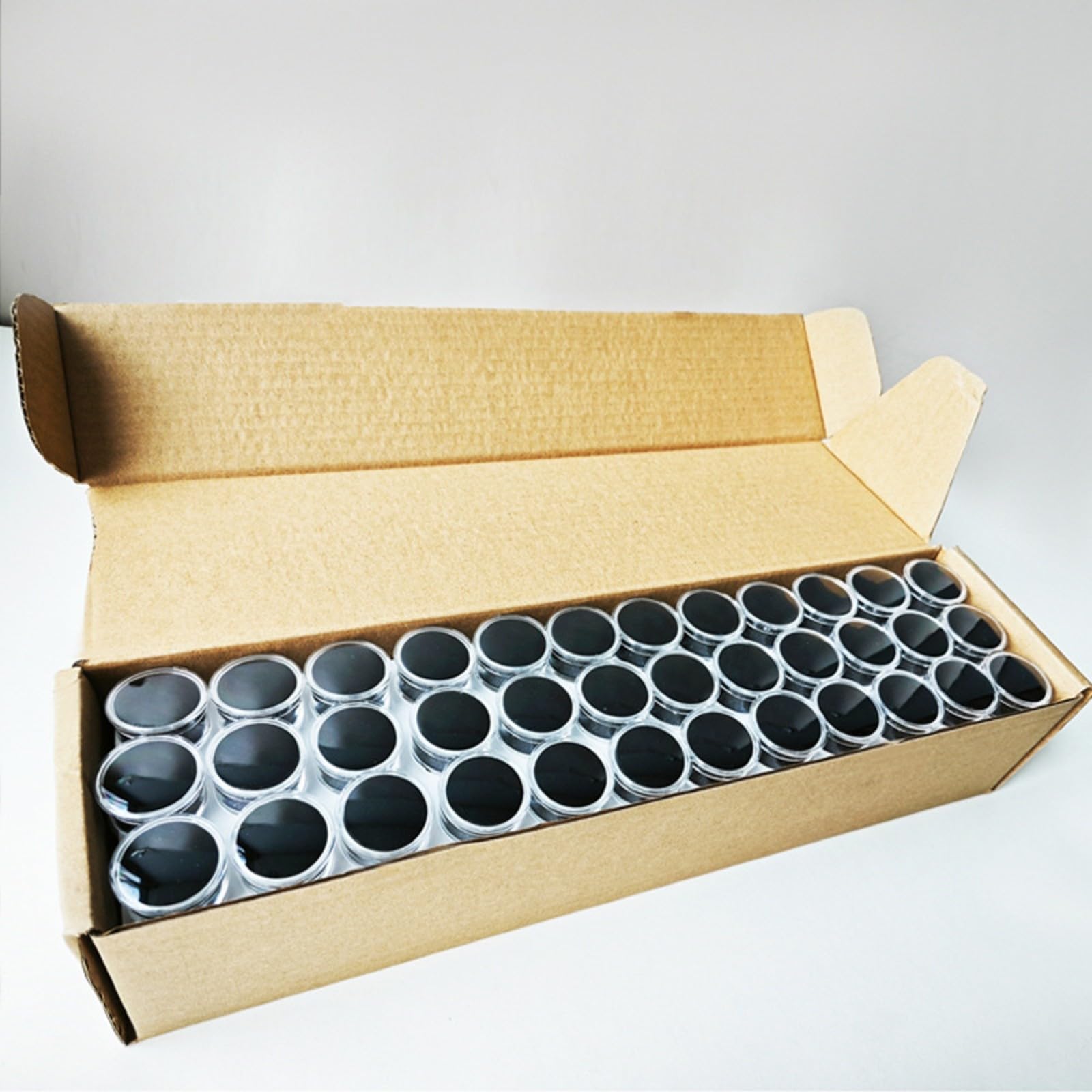 Milageto 144 Piezas Tarro Apilable Transparentes | Compacto, Versátil, Tarro Farmacia con Tapa, para Talleres, Joyeros,