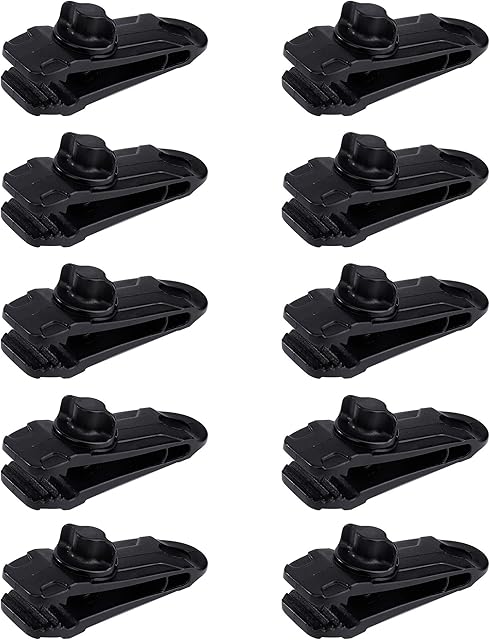 Tent Clip Heavy Duty Tarp Clips Windproof Awning Clamp for Outdoor Camping Caravan Canopies Car Boat Pool Covers Black 10 pcs