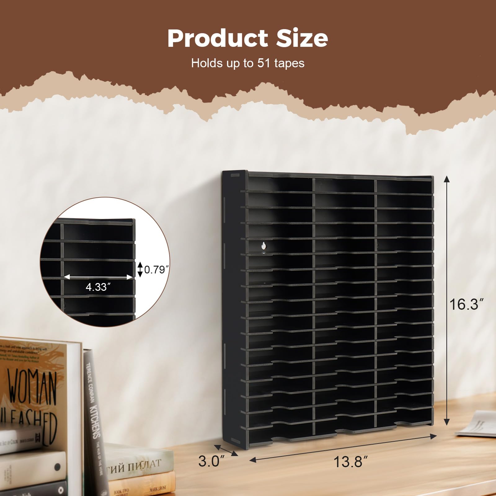 Amazon.co.jp: SANFURNEY 51スロット カセットテープ収納 デスクトップ