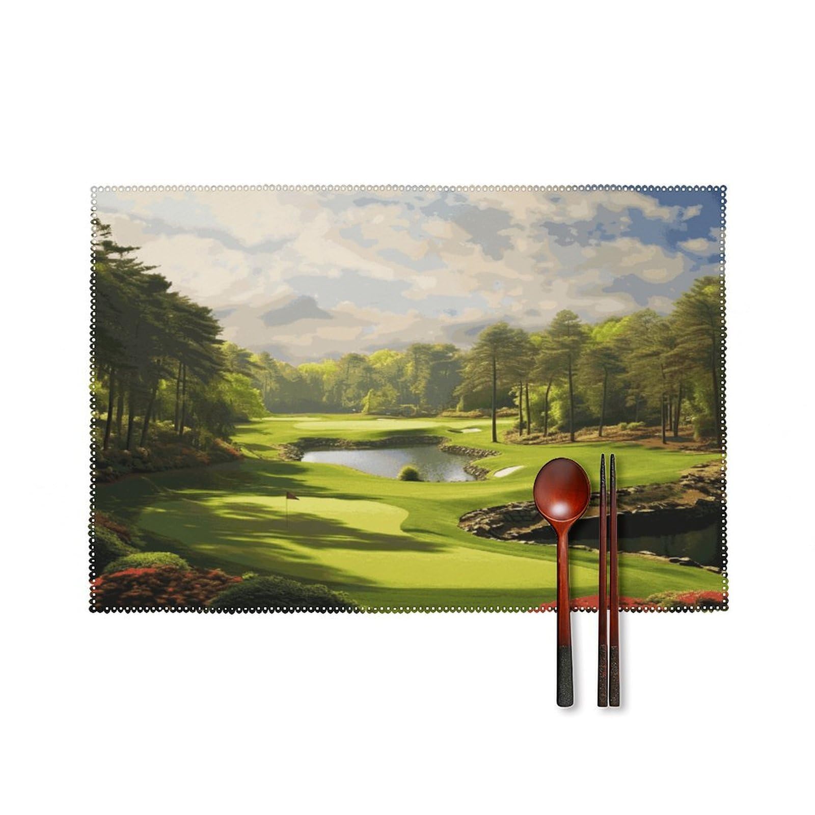 Fekiloot Style Golf Court Placemats Set Of 6,Table Mat