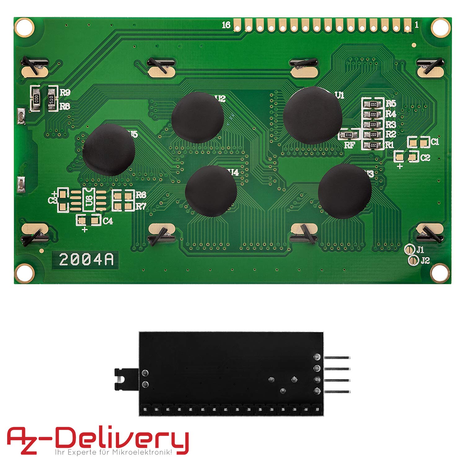 Produktbild von AZDelivery 3x HD44780 1602 LCD Modul – 2x16 Zeichen, Grüne Hintergrundbeleuchtung, Kompatibel Mit Arduino & Raspberry Pi, Inkl. E-Book
