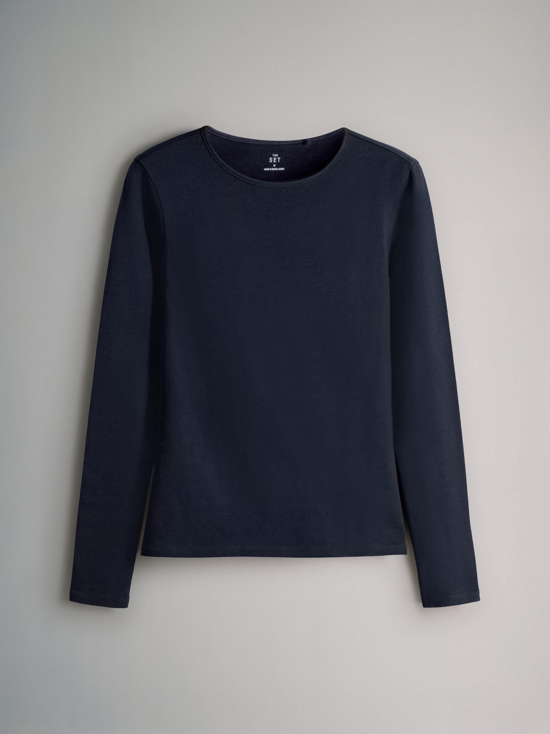 THE SET Femme T-Shirt Ras du Cou à Manches Longues, Lot de 5 | Coupe standard