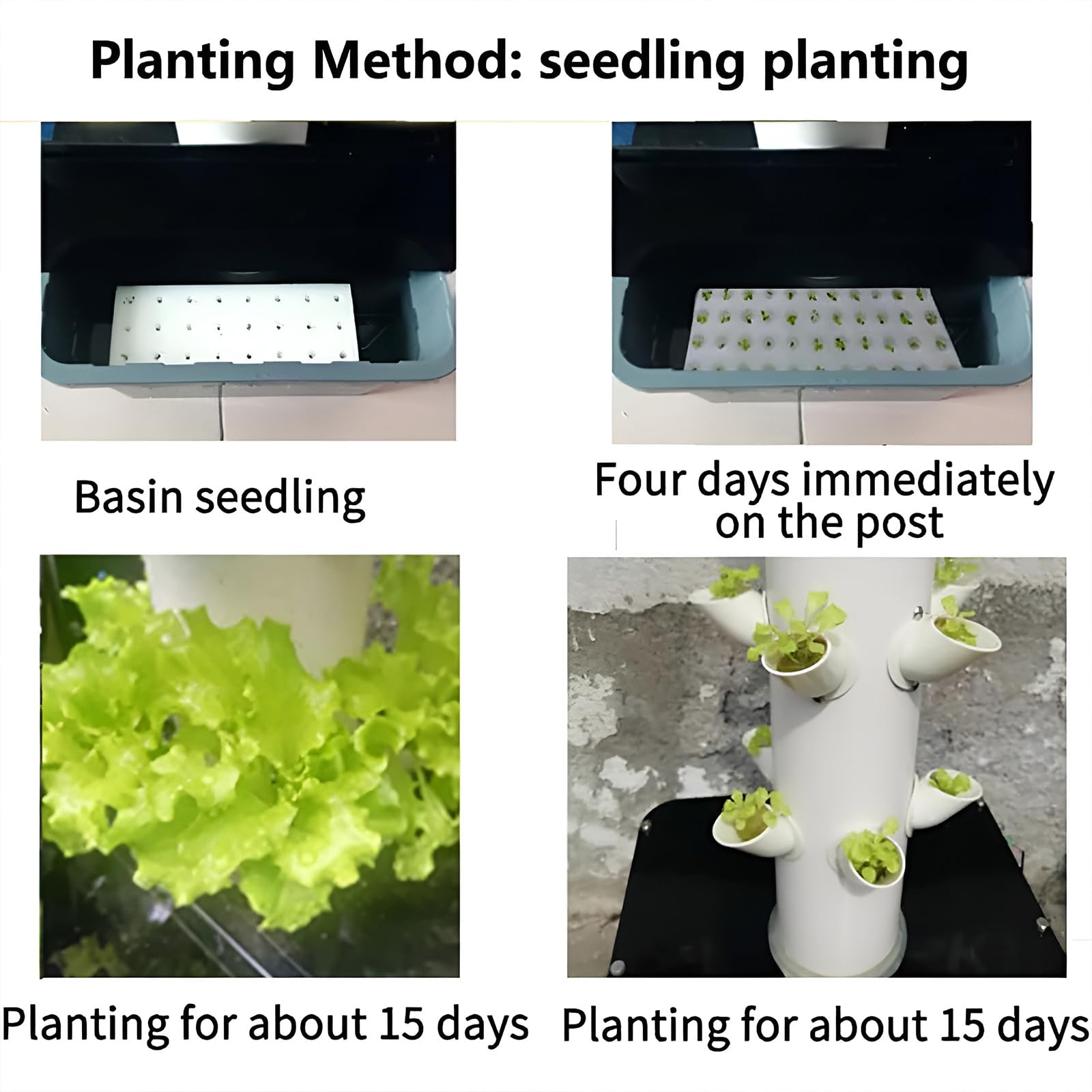 Sistema de cultivo vertical hidropónico, kit hidropónico de PVC de grado alimenticio para jardinería interior y exterior, 30 agujeros para lechuga, hierbas y verduras