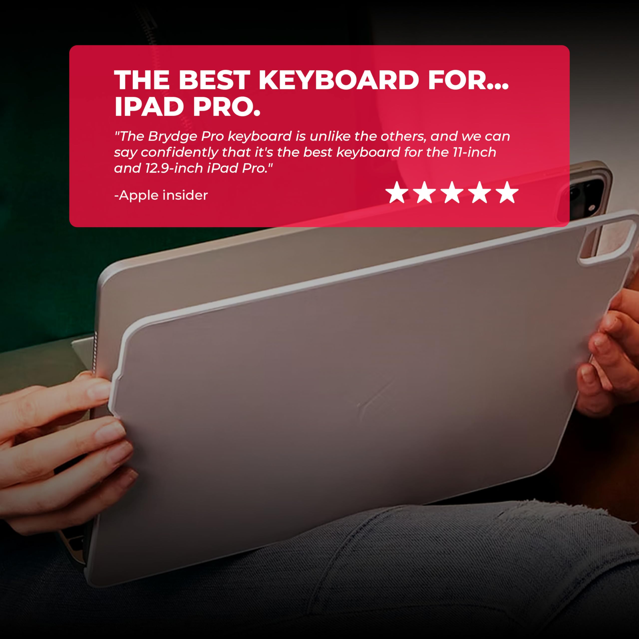 Brydge Pro 12.9 - Teclado para iPad Pro de 12.9 pulgadas 3rd Generation & 4th Generation (2018 y 2020) | Aluminio Wireless Bluetooth Keys | Batería de larga duración | (Space Gray)