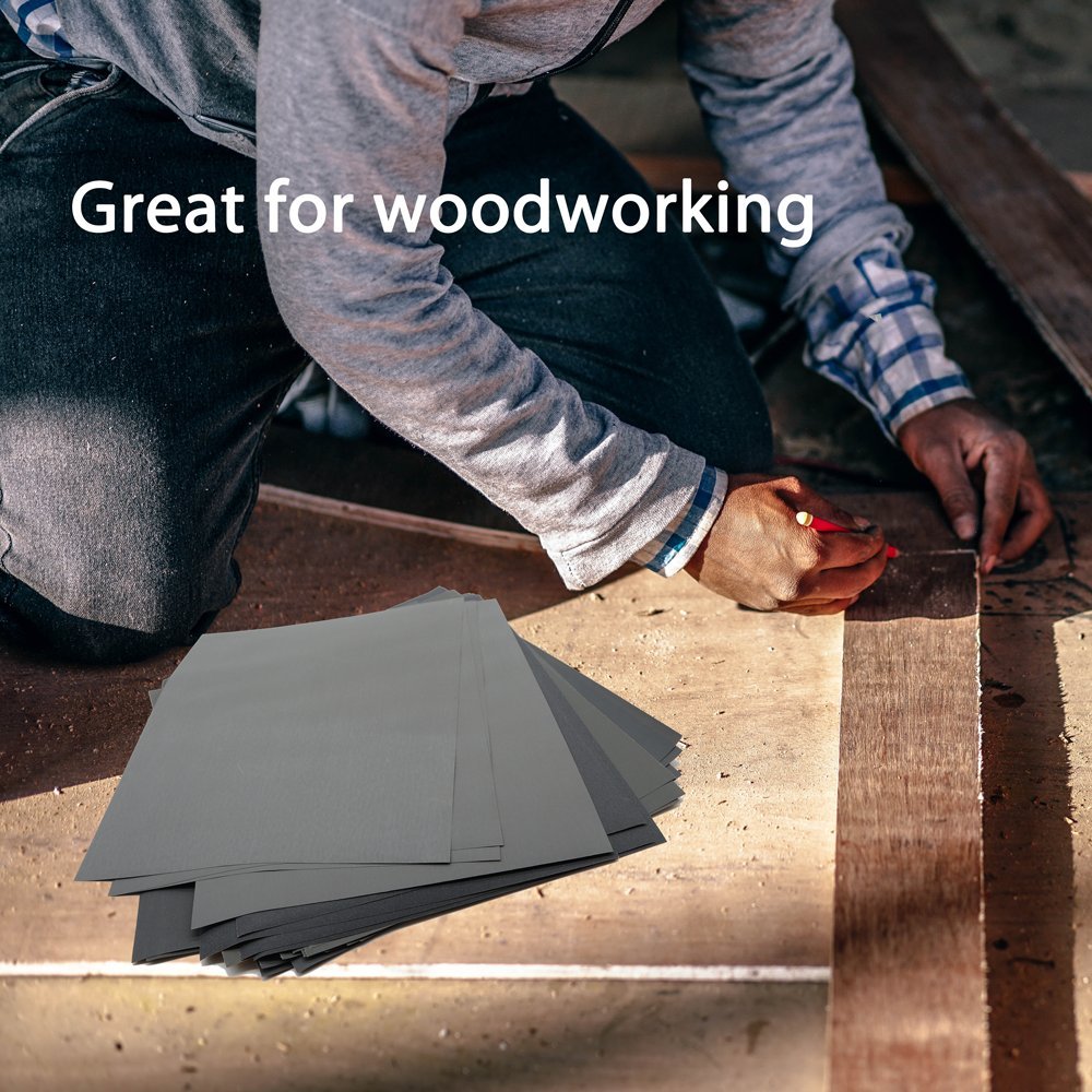 Unique Bargains 10 Pcs 5000 Grains Papier De Verre Imperméable Humide Et Sec 3.6 Pieds X 9 Pieds Feuille De Papier Pour Meubles En Bois Polissage Automobile Bleu