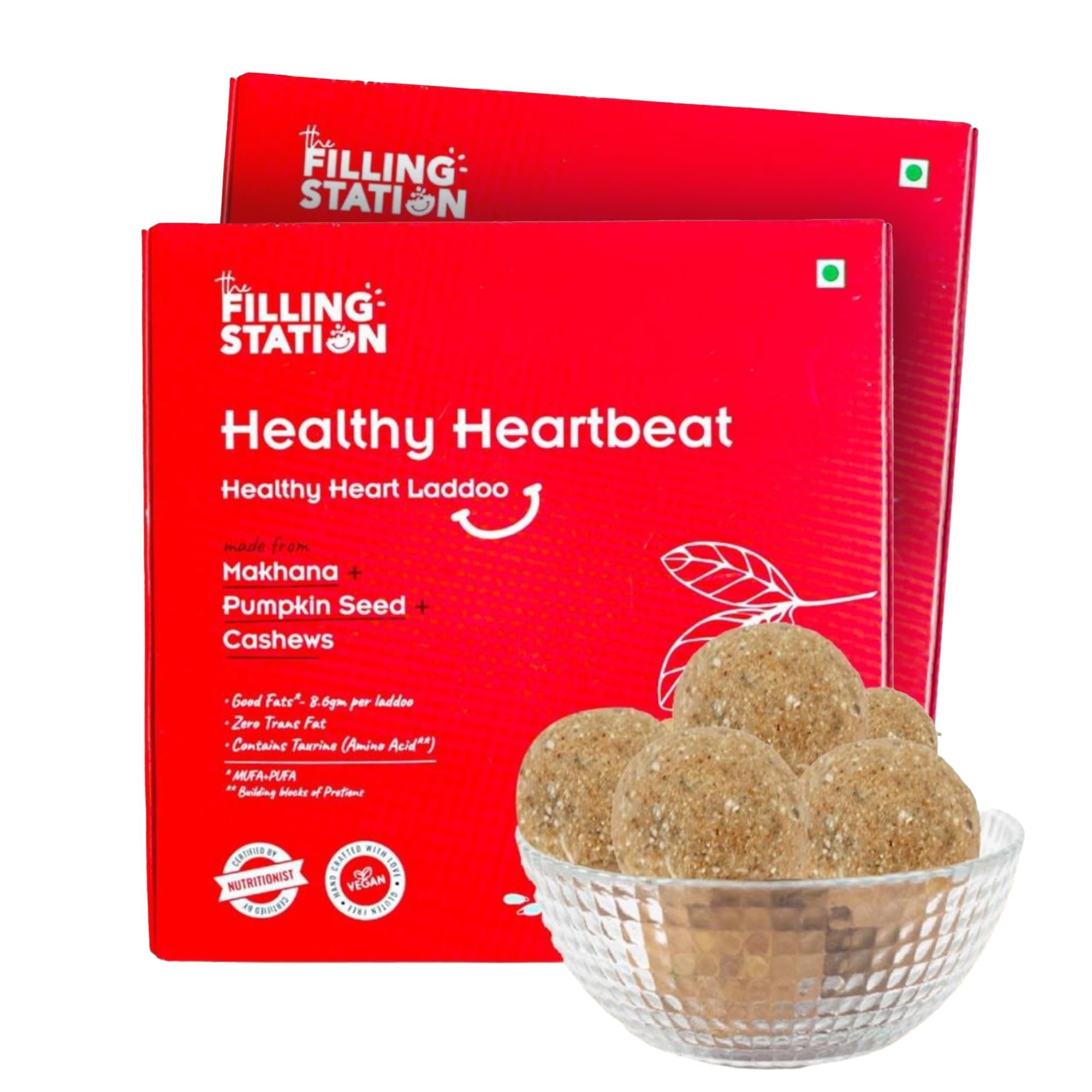 THE FILLING STATION Healthy Heart Ladoo | Makhana, Pumpkin Seed, Cashew, Olive Oil | No Added Sugar | 30% MUFA+PUFA | Sweetened with Palm Jaggery_18 Ladoos_500 GM (B0BX42GCDQ) Amazon Price History, Amazon Price Tracker