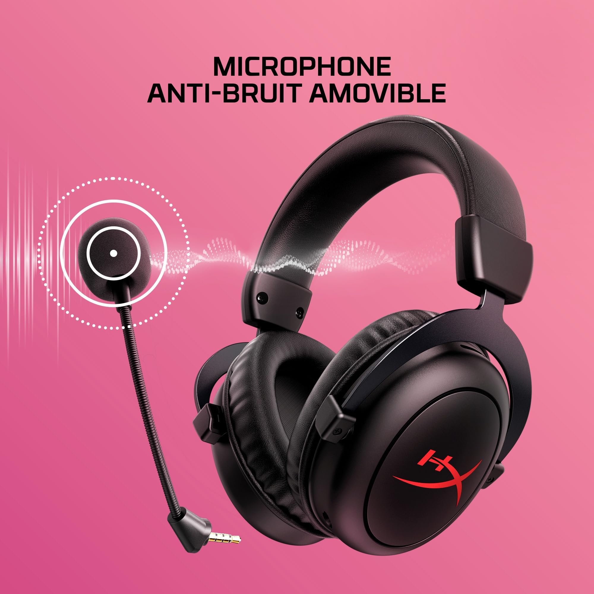 HyperX Cloud II Core Wireless - Gaming Headset for PC, DTS Headphone:X Spatial Audio, Memory Foam Ear Pads, Black