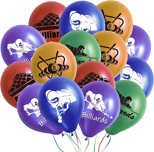 Globos de látex de billar, 50 unidades, bola de billar, deportes, fiesta de cumpleaños, suministros de decoración de fiesta temática de billar