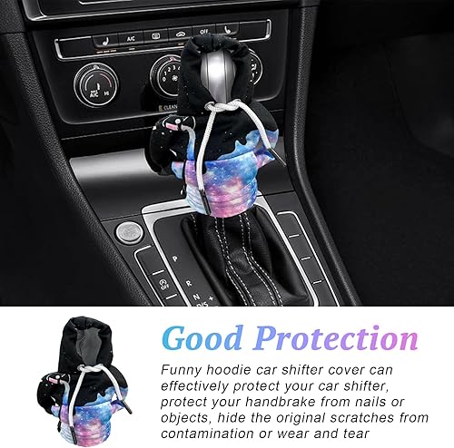 Miniatura 3 de Sylvil Funda para palanca de cambios de automóvil, moderna y divertida funda con capucha para palanca de cambios de automóvil, funda de suéter
