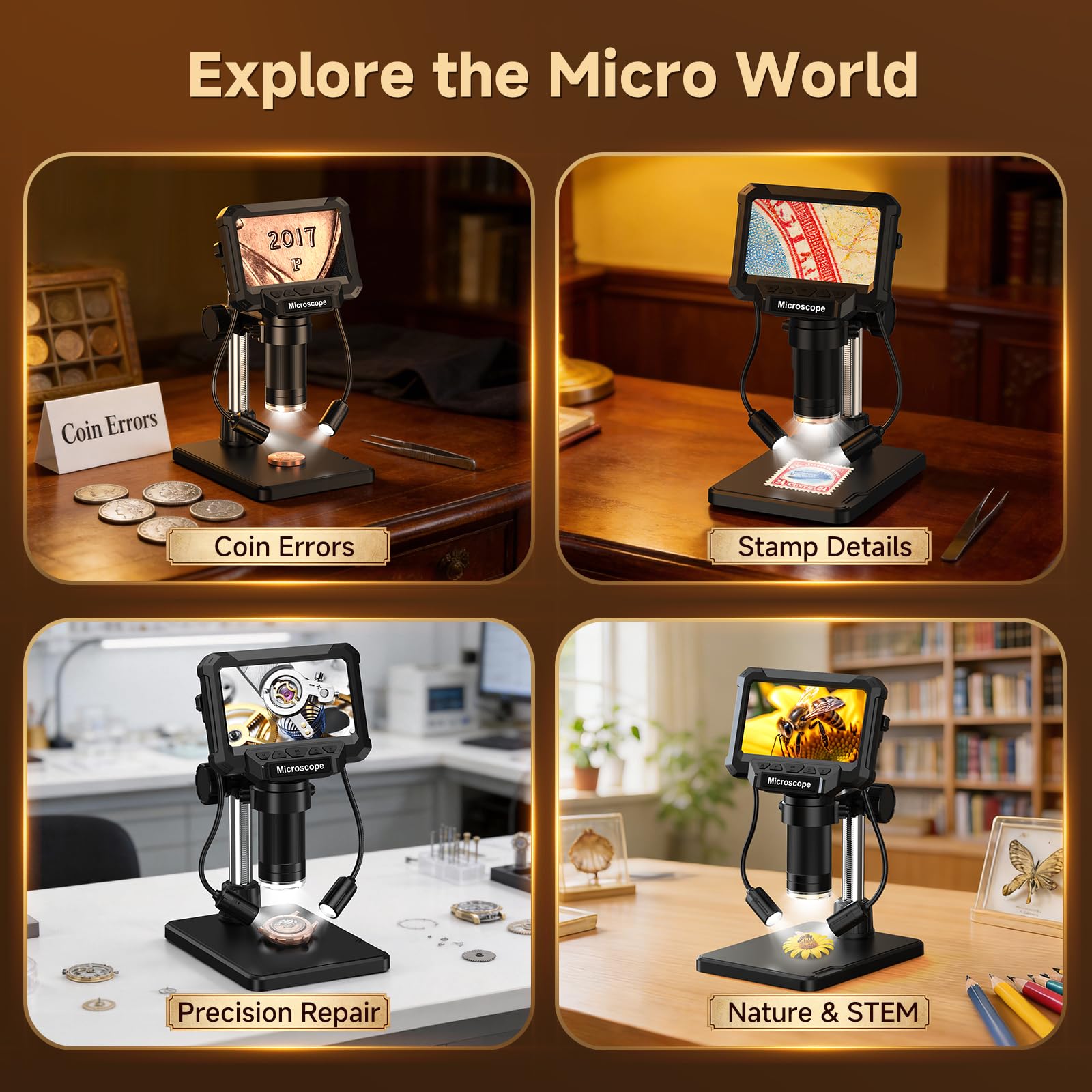 4.3" Coin Microscope - 1000x Magnification -7
