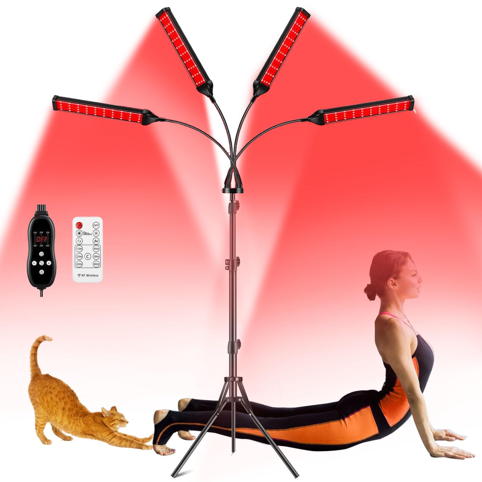 Red Light Therapy for Body Face with Stand,Infrared Light Therapy Lamp,660nm Red Light and Near Infrared 850nm for Back Pain & Muscle Recovery (Large Size)
