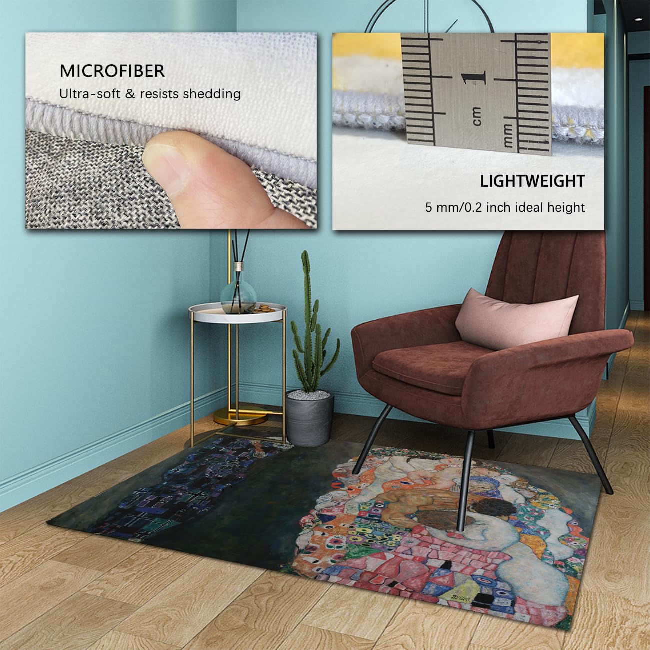 Dywan do salonu 90x150 dywaniki słynne obrazy deco śmierć i życie zmywalne antypoślizgowe niskie włosie wewnętrzna jadalnia do sypialni biura sztuka retro klasyczna