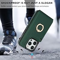 Vista 7 de Folosu Funda compatible con iPhone 14 Pro con soporte para tarjetas, rotación de 360°, soporte de anillo de dedo con función atril, bloqueo RFID