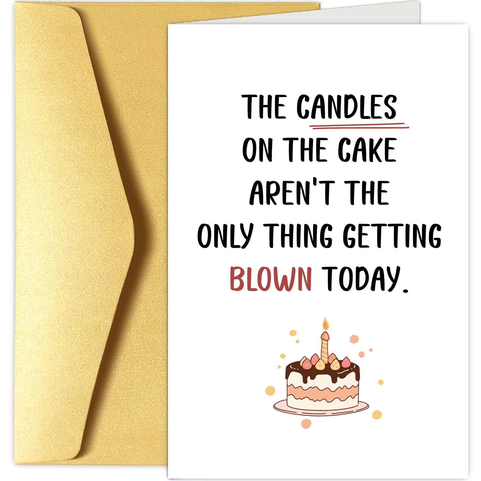 Naughty Birthday Card for Him, Dirty Birthday Card for Husband Boyfriend, Funny Bday Gifts from Wife Girlfriend, The Candles On The Cake Aren't The