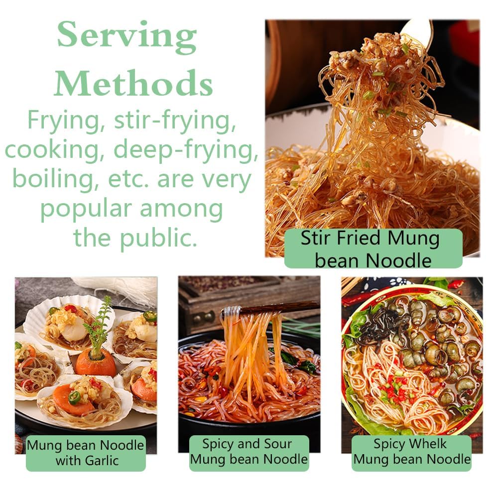 Phuumy 0.44lb Lungkuw Glass Noodles Chinese Noodles Authentic Rice Vermicelli Noodlesglass Noodle Pea Flour Mung Bean 200g