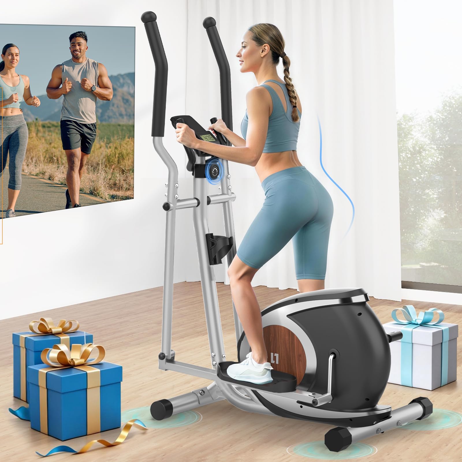 Neezee Crosstrainer für Zuhause mit 6KG Schwungrad, Pulssensor, Bis 120 kg