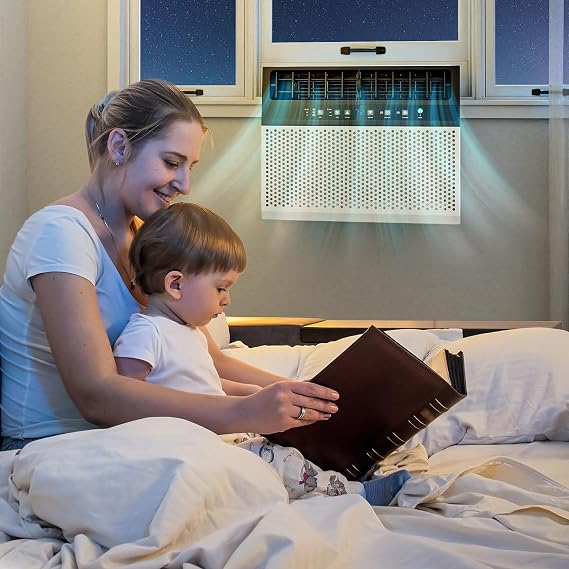 Antarctic Star 10,000 BTU U-Shaped Window AC, Cools up to 450 Sq.Ft., 6 Modes & 24H Timer, Ultra Quiet, Full Window View, Energy Saving, Easy to Install, White
