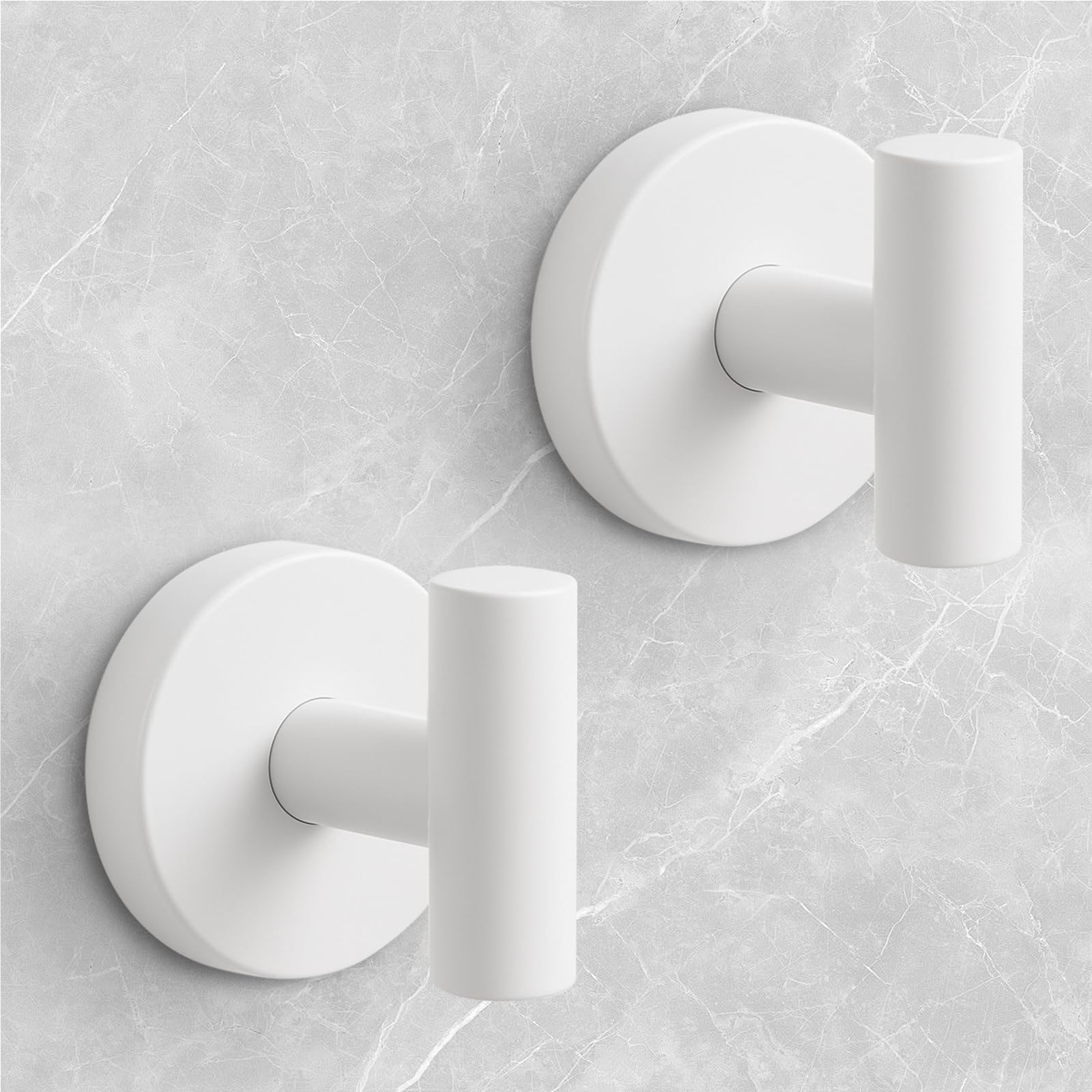 Shower Hooks for Inside Shower,No-Drill Removable&amp;Reusable Towel Hooks for Bathroom,Heavy Duty Suction Cup Hooks for Glass Window,2 Packs(White)