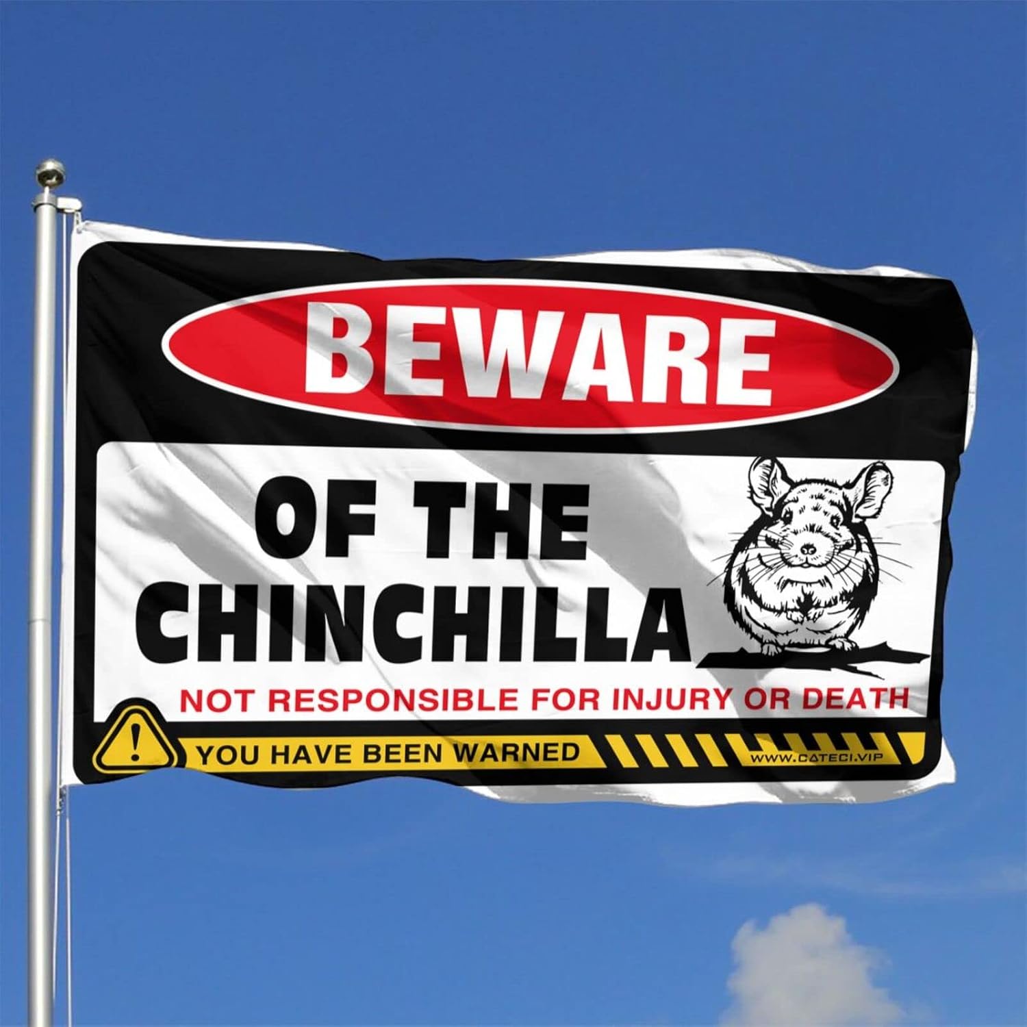 Flags For Girls Room Beware of Chinchilla Flag Funny Flags (Size : 120X180CM)
