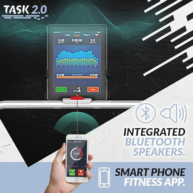 Caminadora Plegable Eléctrica 2 en 1 con App y Bluetooth Negro miniatura 3