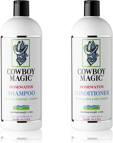 Cowboy Magic Champú de agua de rosas + acondicionador de 32 onzas cada uno
