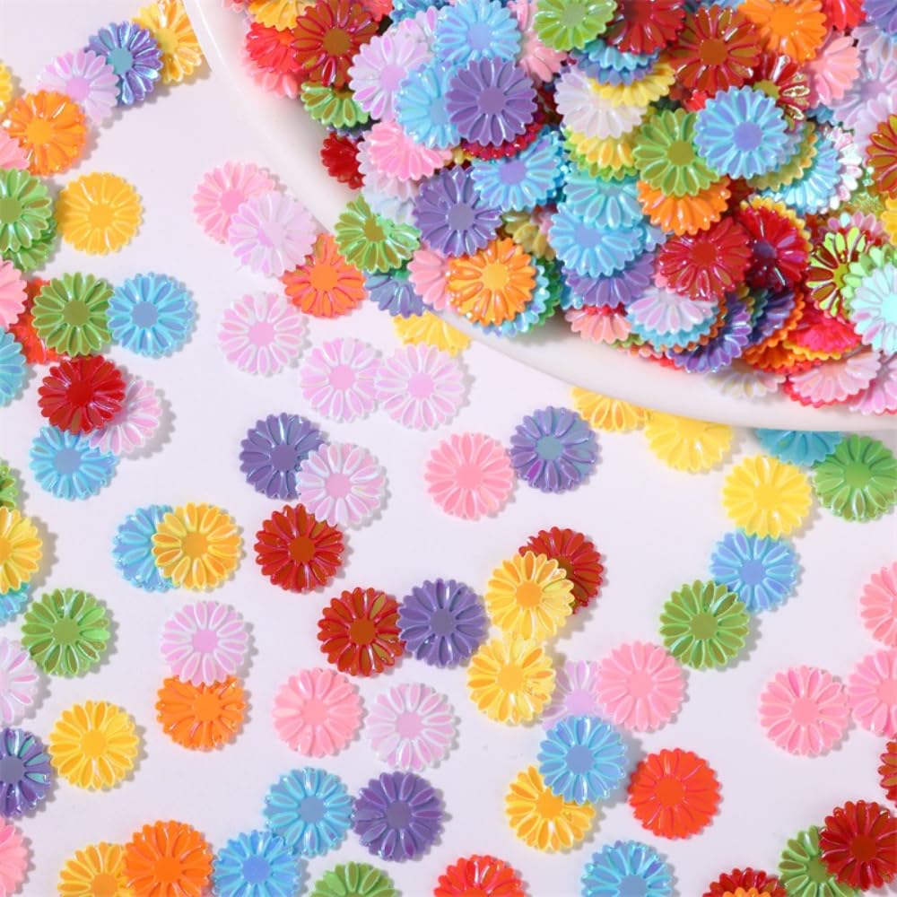 Paillettes pour nail art et décoration de bricolage fleurs marguerites en PVC 500g
