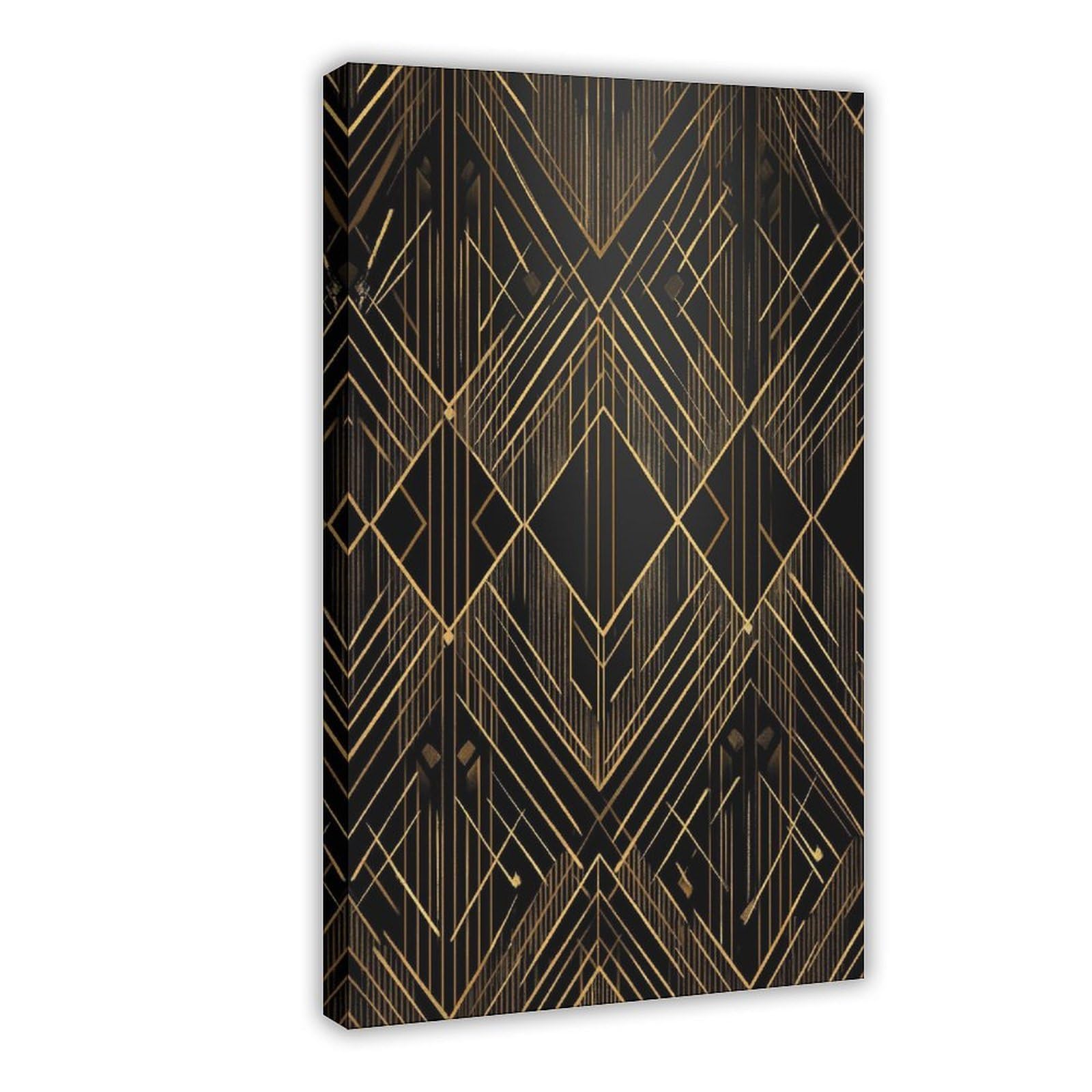 YWTJAX Gold Geometric Poster Canvas Poster for Dorm Room Decor Gift